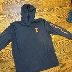 University of Illinois vineyard vines long sleeve hooded shirt